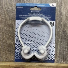 E-Circuit Hands Free Mobile Cell Phone/Tablet Holder Hands White Plastic NIB