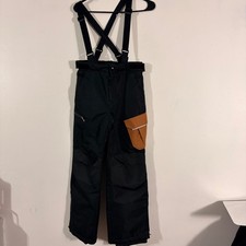 Swiss Tech Snow Bibs Kids L 10-12 Black Orange Excellent Insulated Ski Pants