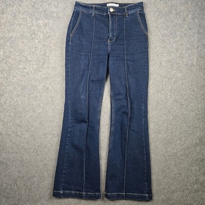 Avec Les Filles Flare Jeans Womens 26 Blue High Rise Front Seam Chic Boho 70s