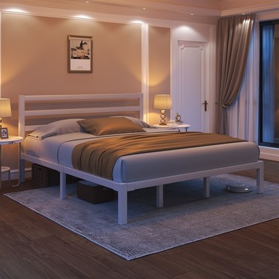 Twin/Full/Queen/King Bed Frame Metal Platform Bed Frame with Modern Headboard