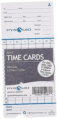 Pyramid Time Systems 42415 Genuine and Authentic Time Cards for 2500, 2600 &
