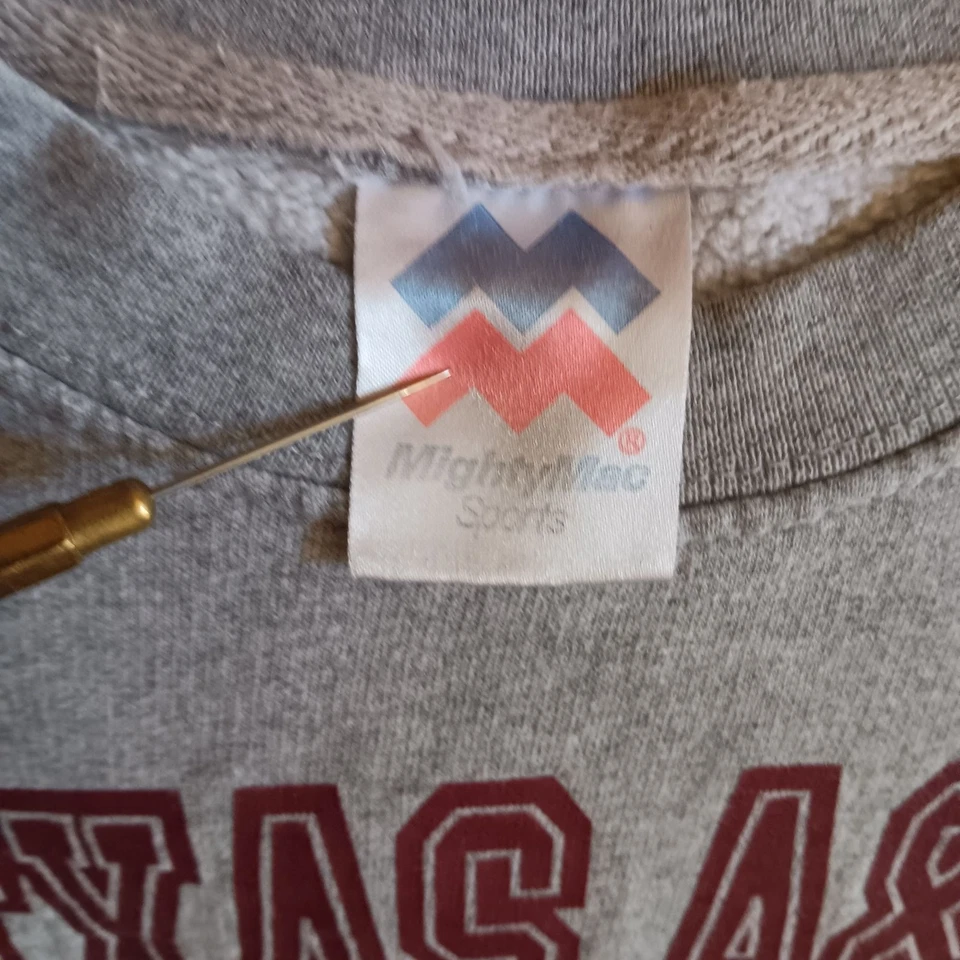 Sudadera de Colección Niños 7 Texas A&M Gris Cuello Redondo Años 90 College Prep Jersey Foto 2 de 4