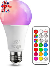Colour Changing Light Bulb E27 Edison Screw A19, 70 Watt Equivalent, Cool White 