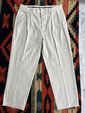 VTG Polo Ralph Lauren Andrew Pleated Chino Pants Light Khaki Men's 36x30 Flaw