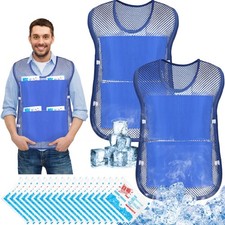 2 Pcs Ice Cooling Vest for Men Women Teens with Ice Packs Summer Hot Weathe