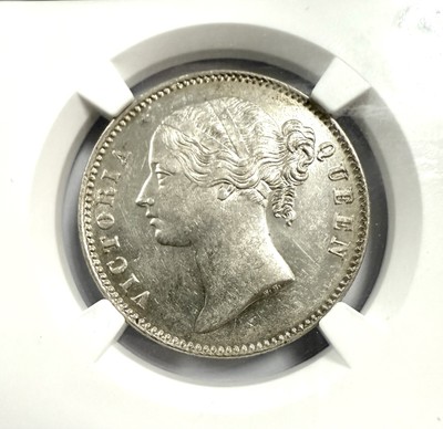 1840 Indien - Briten (B&C) 1 Rupie, NGC MS 61