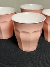 4x Duralex Picardie Pastel Pink Glasses 6 oz. - 3 1/4” Tall - Made In France
