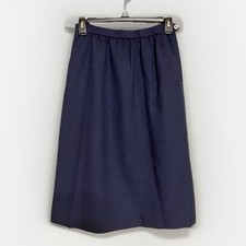 Vintage 70s JH Petites Skirt Size 26x25 ILGWU Made in USA Navy Midi Pockets