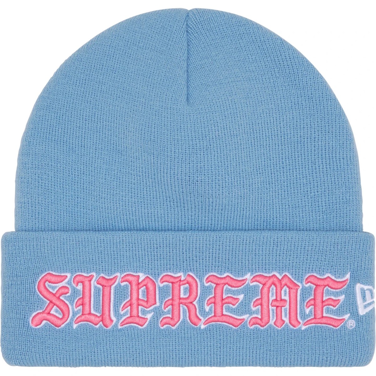 Supreme FW25 New Era Old English Logo Cotton Beanie Blue Pink One