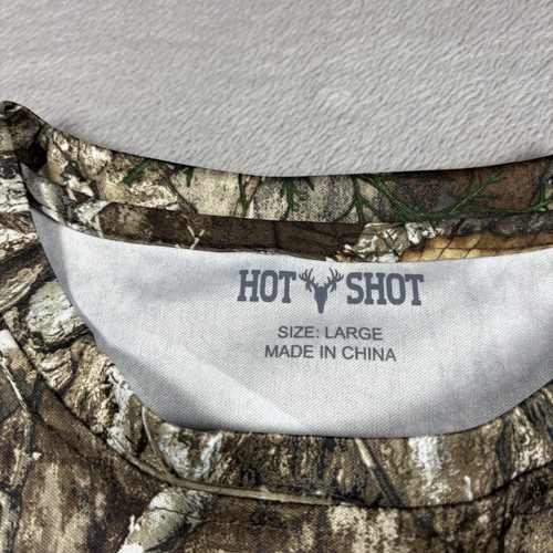 Hot Shot Mens L Performance Long Sleeve Real Tree Camo Hunting Shirt NWT #3062 - Picture 3 of 9