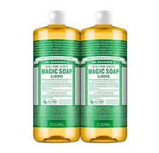 Dr. Bronner’s Pure-Castile Liquid Soap – Almond (2 × 32 oz Bottles)