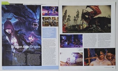 Dragon Age Origins Magazine 2-Page Print Ad Article Spread Bioware 2009