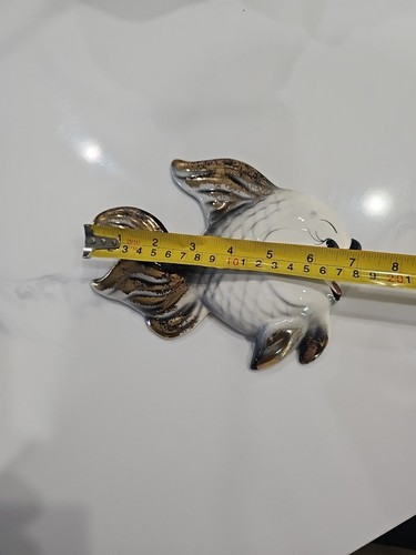 RARE VTG Fish Deforest of California Pottery Kitschy Ceramic Wall Art Black/Gold - Picture 8 of 9