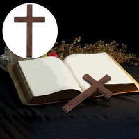 6 StüCke Holz Kreuz Desktop Holz Kreuz Handwerk Katholizismus Holz Halten