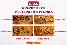 1960 Lincoln Memorial Small Large Date Set - 4 Coins - All 4 Varieties Bu 1960 Lincoln Memorial Small Large Date Set - 4 Coins - All 4 Varieties Bu