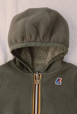 Felpa Giacca Giubbotto Bambino K-WaY 3 Anni REVERSIBILE Verde Militare Grigio 