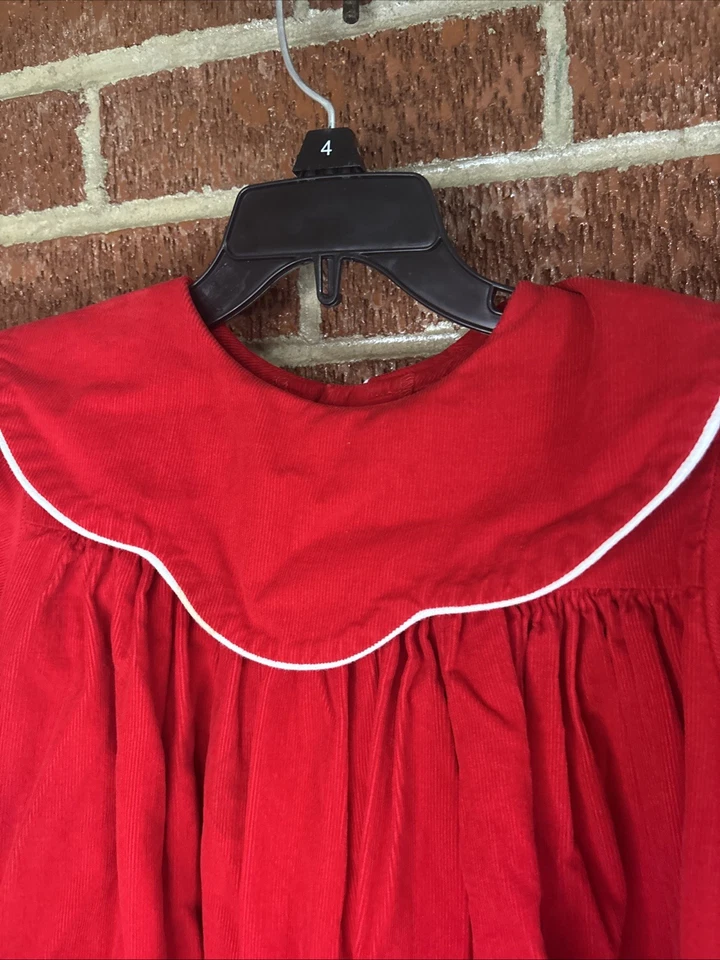 Платье для девочек Kelly's Kids красное вельветовое размер 5 - Изображение 3 из 4