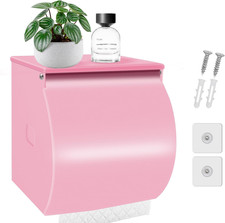 Toilet Paper Holder Wall Mount, Self Adhesive Toilet Paper Holder with Shelf, Wa