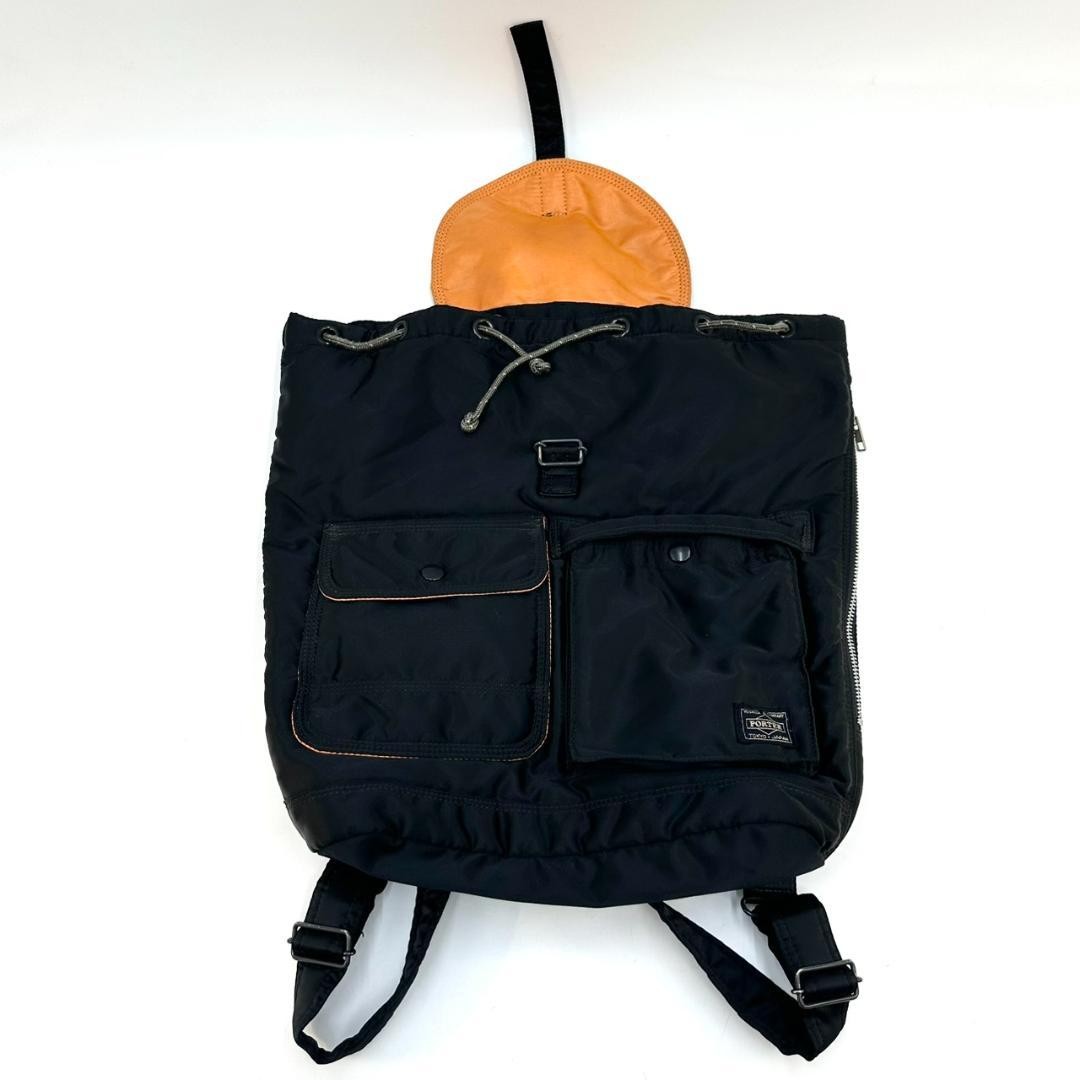 PORTER Tanker Nylon Backpack Drawstring Double Po… - image 11