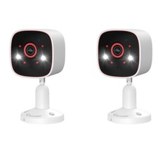 2PCS WiFi Security Camera System Baby Pet Monitor Smart Night Vision Wired Cam