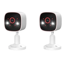 2PCS WiFi Security Camera System Baby Pet Monitor Smart Night Vision Wired Cam