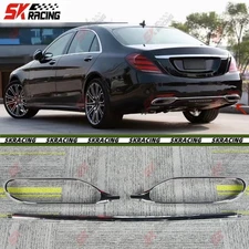 For Benz S-Class sedan W222 18+ ABS Chrome Rear Bumper Strip Trim+Tailpipe Frame