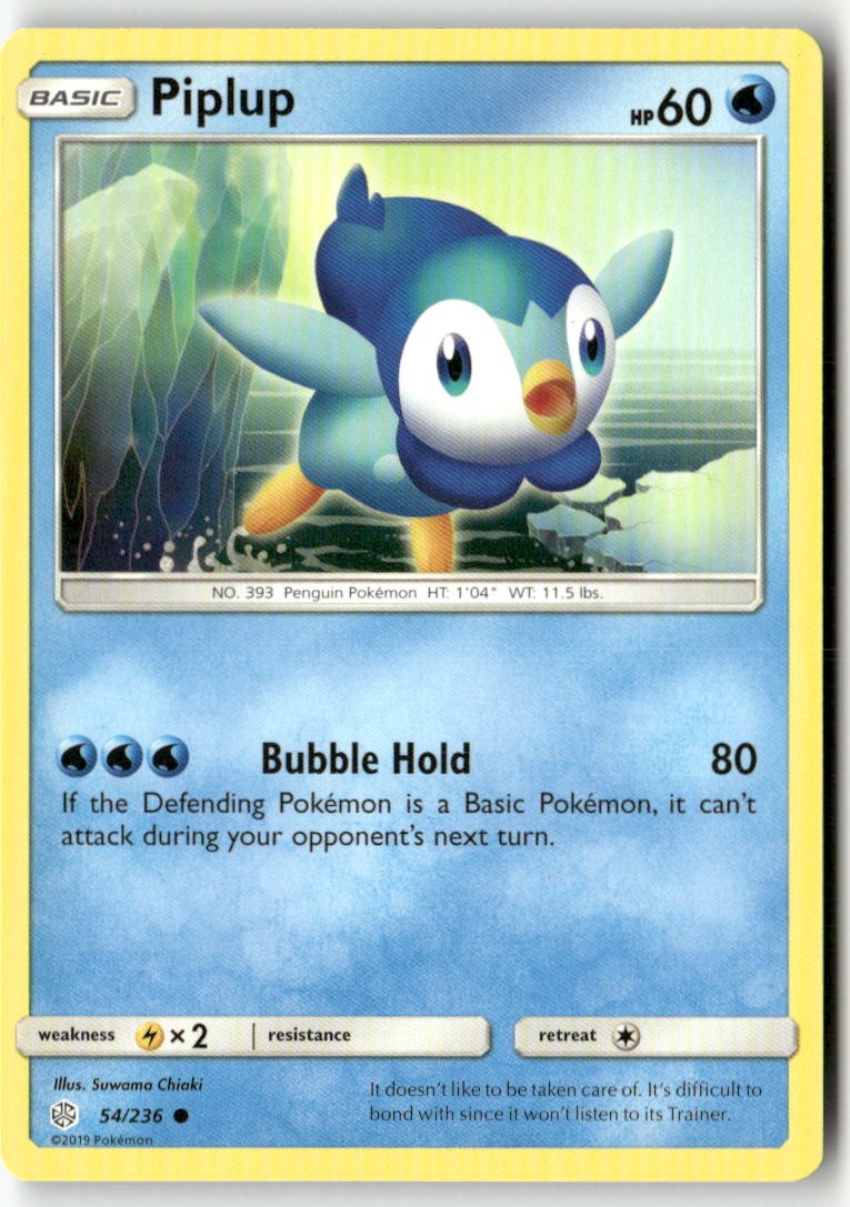 Piplup 54/236 Common Cosmic Eclipse Pokemon Lightly Played