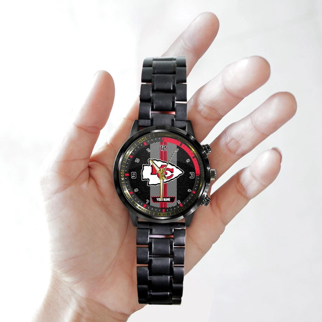 Personalize Chiefs Black Stainless Steel Watch