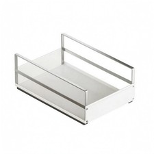 Panier de Rangement Ouvert Blanc et Gris Panier Coulissant de Cuisine