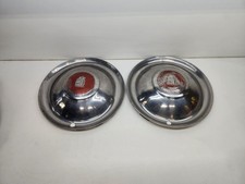 X2 1951-53 Plymouth Oem 15in Windsor Savoy Dog Dish Hubcap W Ship Logo Pair X2 1951-53 Plymouth Oem 15in Windsor Savoy Dog Dish Hubcap W Ship Logo Pair