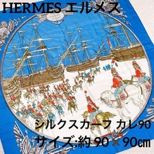 Hermes Scarf Carre90 Marine Ecavalerie e Silk m1 1222