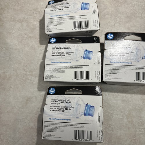 HP 63 Black / Tri-color Bundle - 3 Packs Black / 1 Pack Color - See Description - Zdjęcie 4 z 8