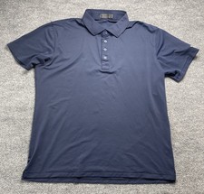 G/Fore Polo Shirt Mens Large Navy Blue Golf Performance Stretch Outdoor LOGO