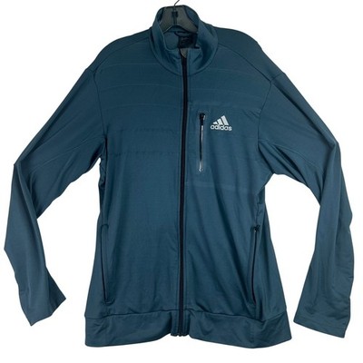 Adidas Climalite Track Jacket Mens L Teal Athletic Full Zip Sportswear