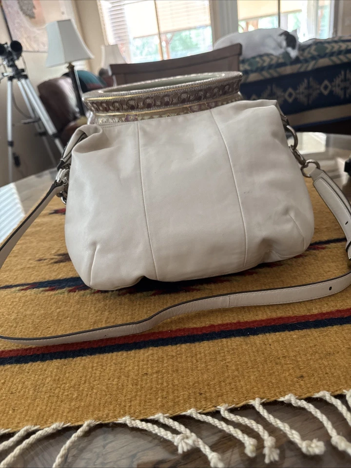 VINTAGE Coach Kristin Cream Leather Shoulder Bag Tote Purse Clean L1176-19293 - Image 4 of 4