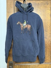 Ralph Lauren Purple Label Standing Horse Fleece Hoodie M Italy Navy