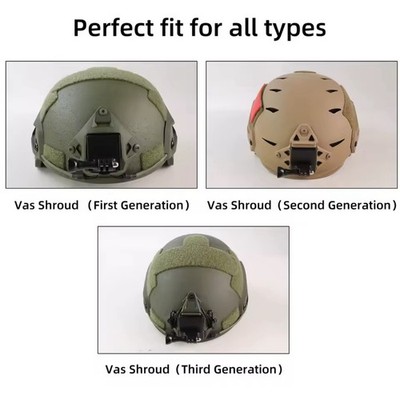 Airsoft Helmet Mount   GoPro Compatible   Shockproof   Black 