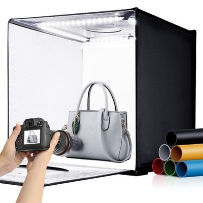 Fasonic 24''x24'' Photo Studio Light Box for Photography, Foldable Bi-Color Dim...