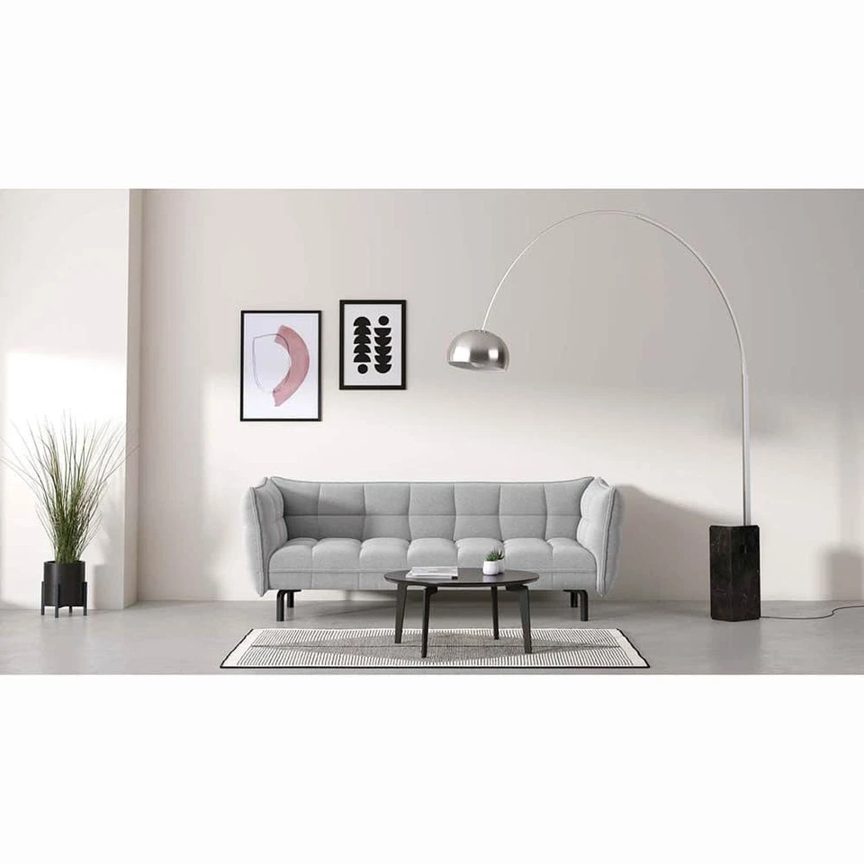Arco Floor Lamp Castiglioni Replica Italian Marble Base Stainless Steel Stem - Image 4 of 4