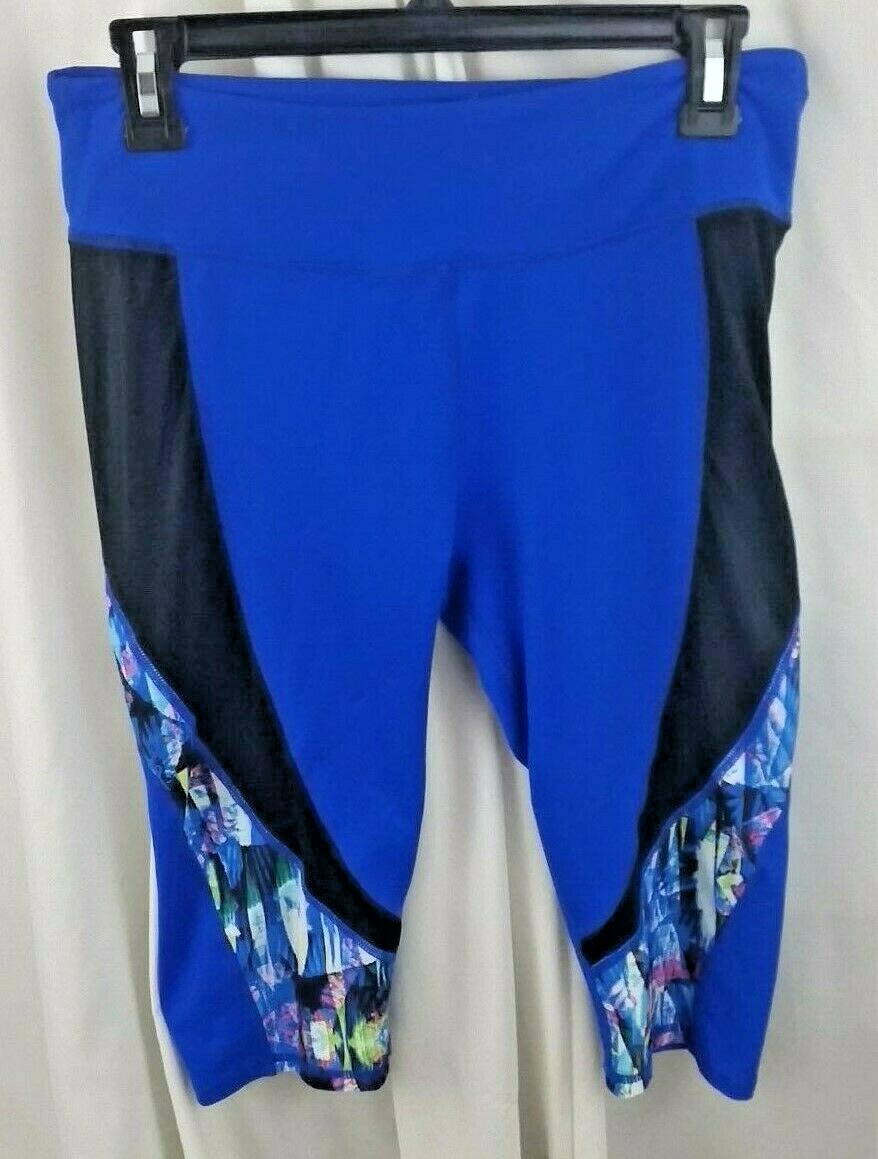 Fila sport yoga fitness womens active pants blue capri SZ Medium