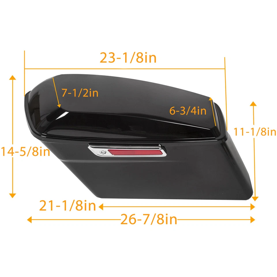 Bolsa rígida para silla de montar con soportes de conversión cromados para Harley Softail 1984-2017 Foto 2 de 4