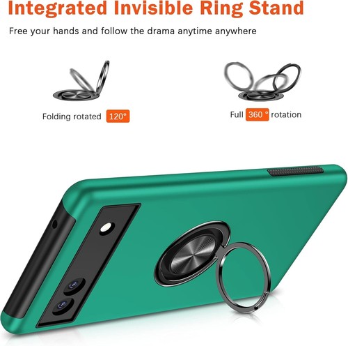 Google Pixel 6a Case with Kickstand Ring and Screen Protector, Shockproof - Zdjęcie 3 z 5
