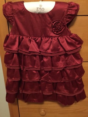 New Fao Schwarz Toddler Girl Burgundy Dress 2T Holiday Christmas Wedding |  eBay