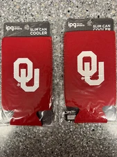 WOW! 2 Oklahoma University SLIM Can Coolers by IPG Team Sports & FAST FREE SHIP!