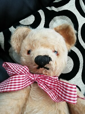 Antiker Chad Valley englischer traditioneller Mohair Teddybär mit Gelenken, Rustin 1940er