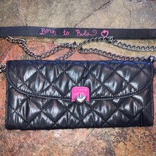 Vera Wang Versatile Black and Pink Puffer Shoulder Bag/Clutch