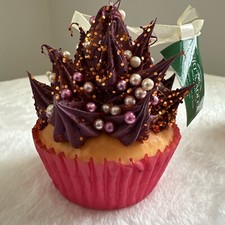 Kurt Adler Soft Foam Cupcake Ornament Christmas Purple Icing Sprinkles 3.5  