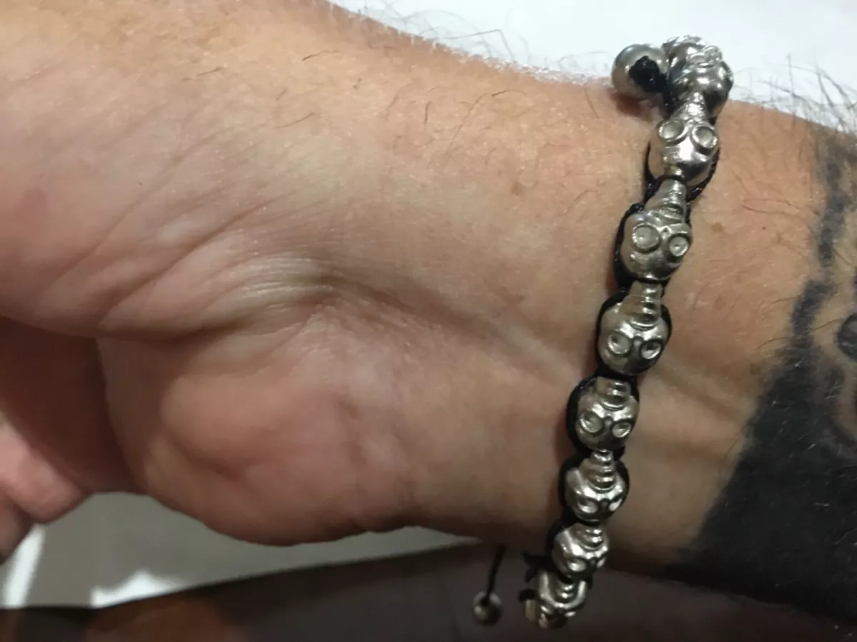 Stainless steel shop skull bracelet