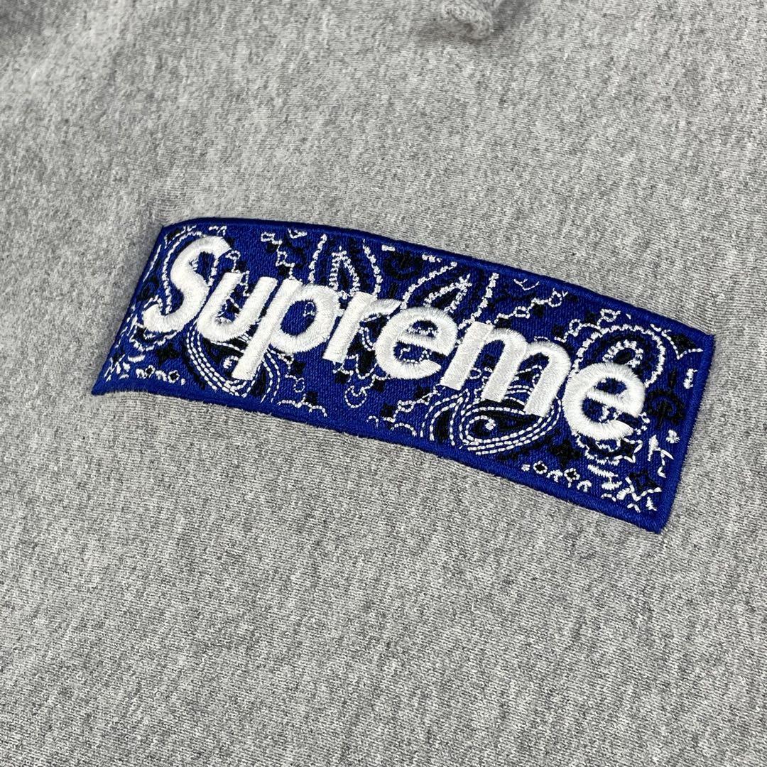 Supreme 19AW BOX LOGO HOODIE Men's Hoodie Gray Blue Size M Supreme 19AW BOX LOGO HOODIE Men's Hoodie Gray Blue Size M