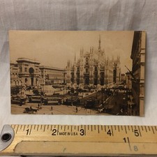 Postcard Italy Milano Piazza Del Duomo Milan Cathedral Trolley Vintage